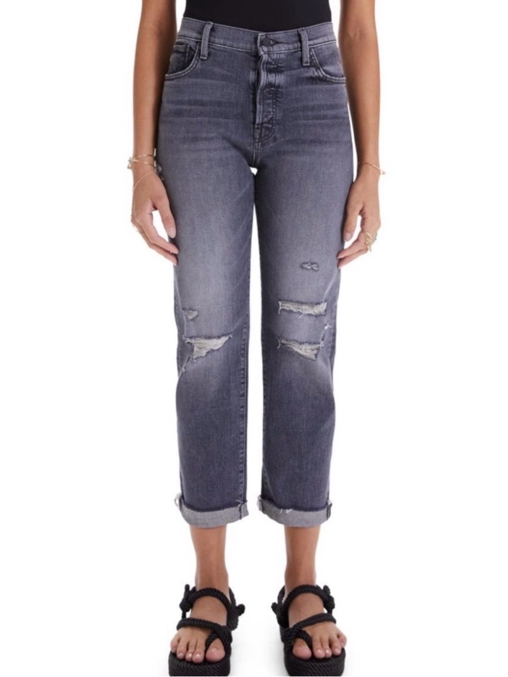 MOTHER The Scrapper Cuff Ankle Fray Jeans - Size 29